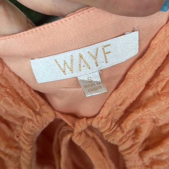 NWOT WAYF Iris Ruffle Hem Midi Dress Orange Ruched Lace Up Cutouts Bodycon Sexy - Picture 9 of 16